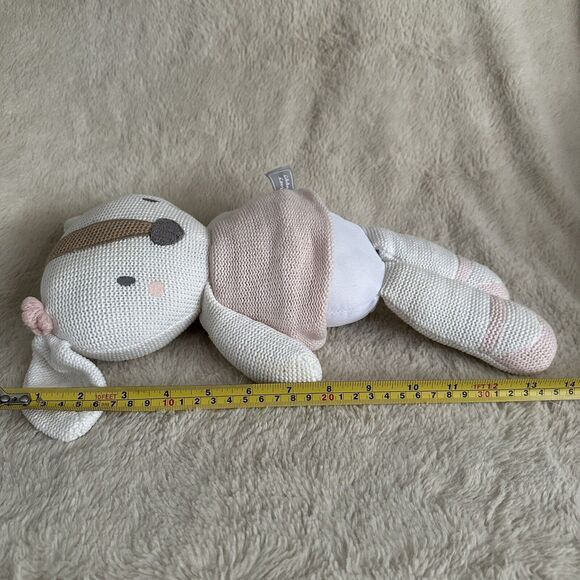 Living Textiles Rory Puppy 12" Plush Rattle Lovey Dog Knitted Stuffed Animal - Picture 6 of 6